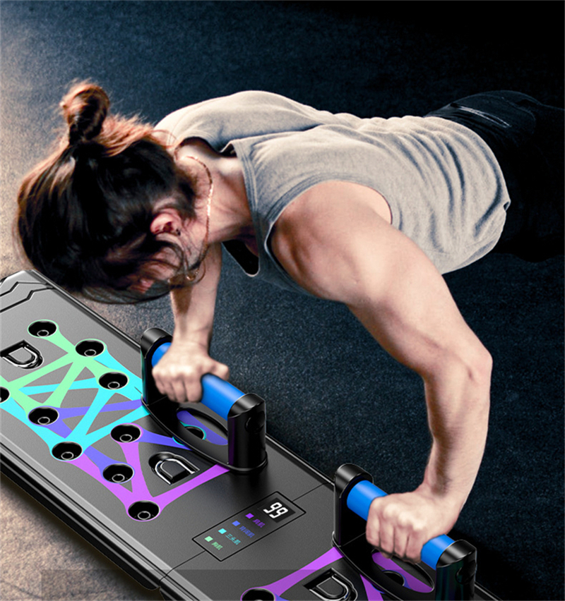 88cm Counting Push Up Board Home Gym Training Pectoralis Arm Muscles Latissimus Dorsi Multifunctional Push-up Brace Stand Plates