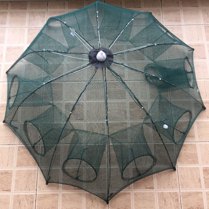 Filet de pêche automatique pliable, 4 à 20 trous, piège à poissons, crevettes, crabe, maille de pêche, bon marché