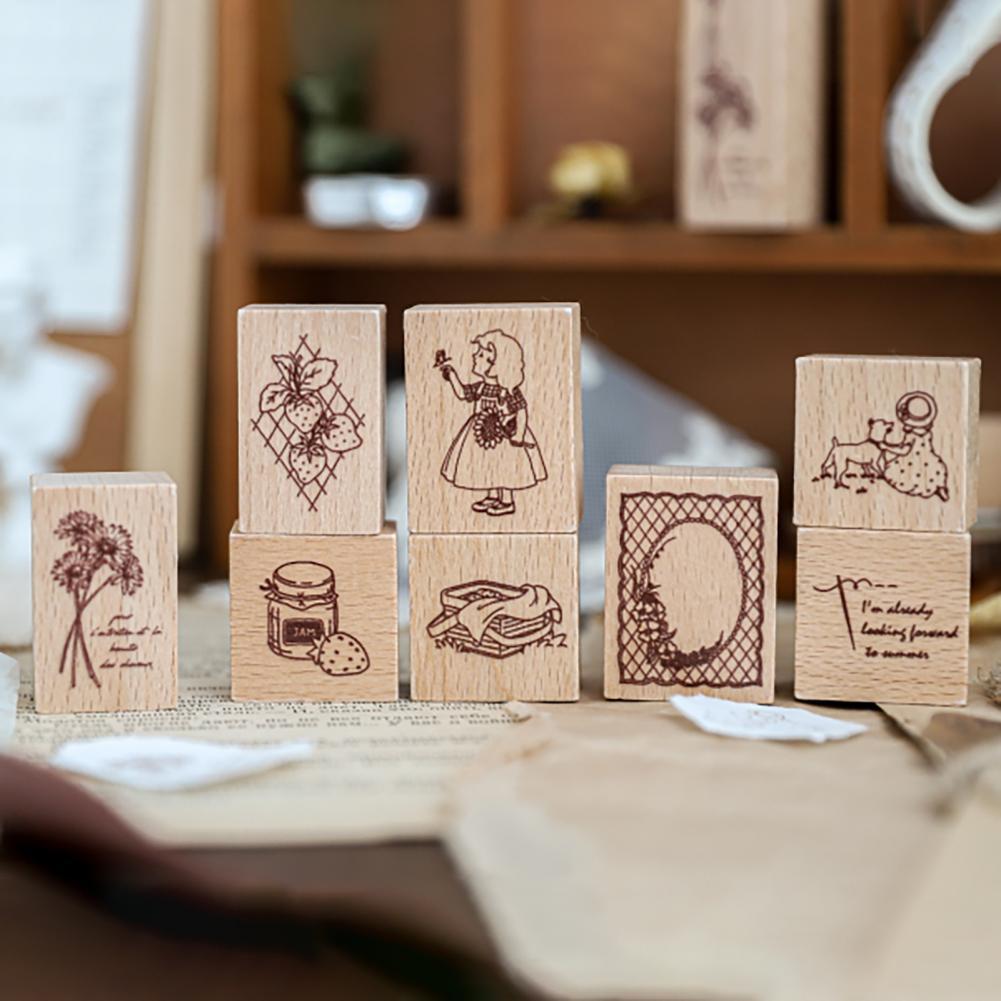 Stamp Seal Mold Three-dimensional Carving Portable Safe Handbook Diary Wooden Stamp Stamp Seal for Handicraft