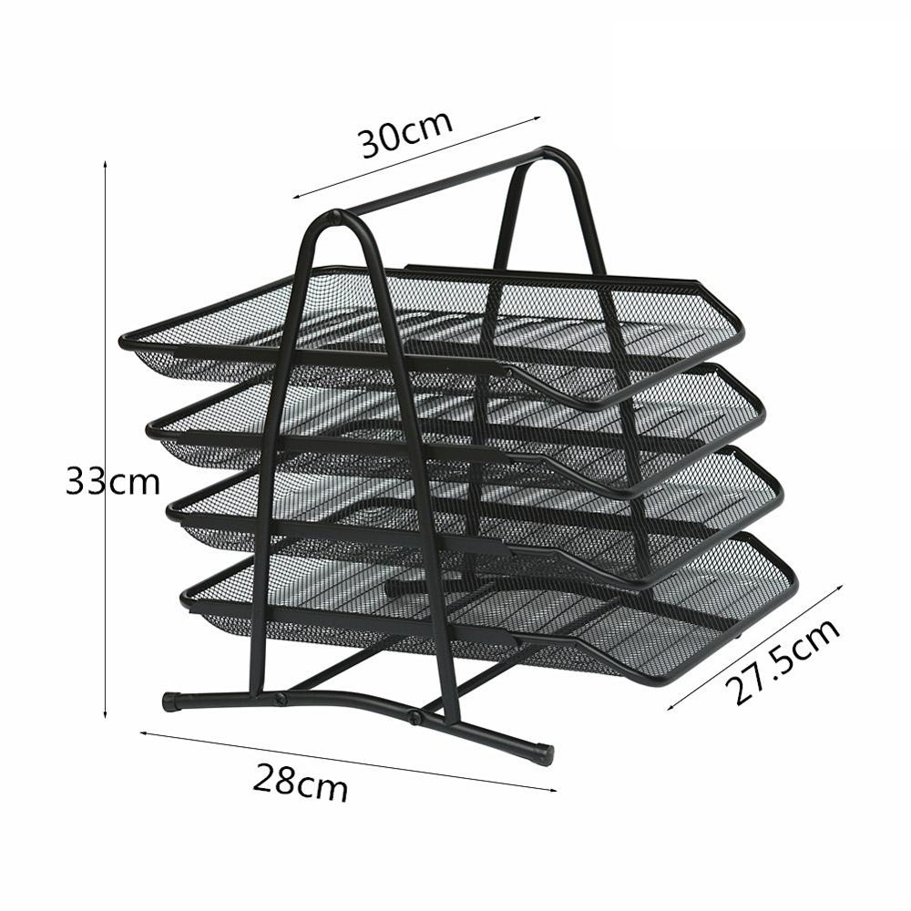 Meatal 4 Layers Magazine Holder File Paper Tray Anti-rust A4 Document Frame Shelf Portable Desk Organizer Rack Office Supplies