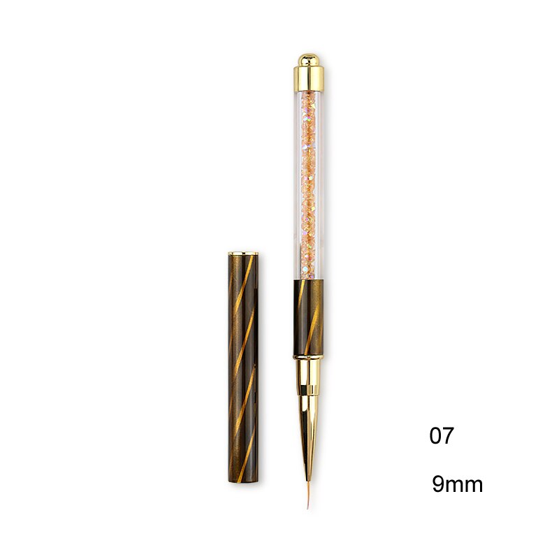 1 st akryl nail art penslar penna multi size uv gel kattögon strass prickig måla naglar borste för manikyr verktyg: 07
