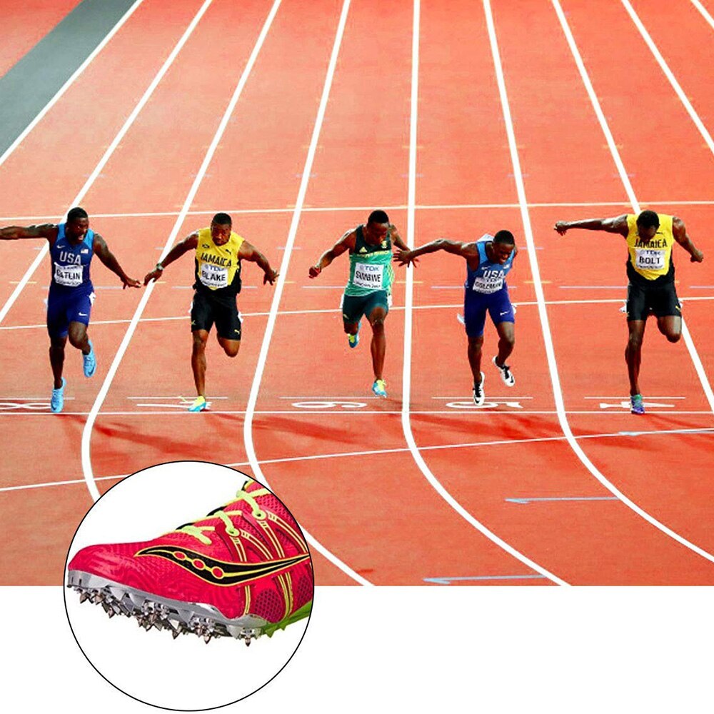 Sporbane sko pigge sneakers atlet løbe træningssko letvægts racekamp spike rustfrit stål pin 1/4 "længde