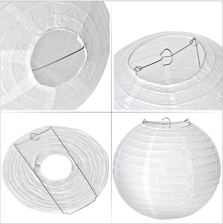 20 Pack Chinese White Paper Lanterns 4” 6” 8” 10” 12” white hanging lanterns lampion Wedding Christmas Event Party Decorations