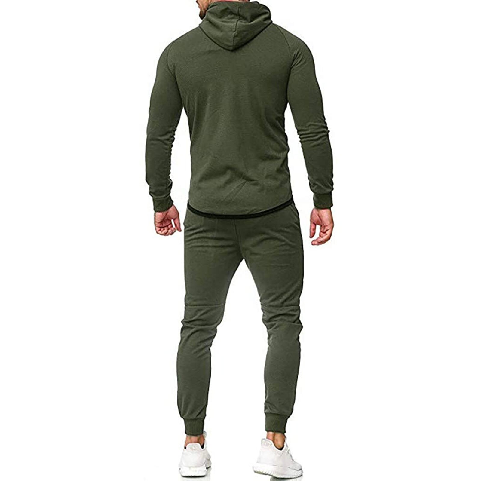 Männer Mit Kapuze Tops Hosen Anzug, Patch Farbe Lange Hülse Hemd Sport Lauf Jogger Hosen
