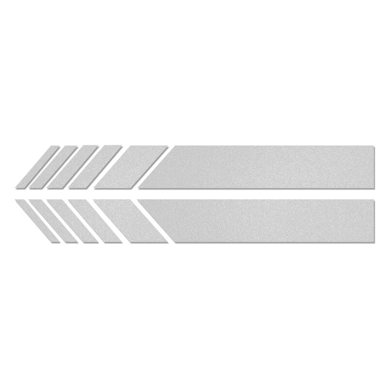 2PCS Car-styling Side Rear View Mirror Stripes reflective Stickers For Peugeot 206 207 208 306 307 308 407 408 508 3008: silver