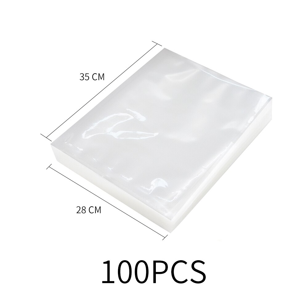 FUNHO 100 stks/partij Food Vacuum Sealer pakket Zakken Voedsel Saver Sous Vide Opslag Vacuüm Verpakking Machine Houden Verse voor Keuken: 28X35cm 100pcs