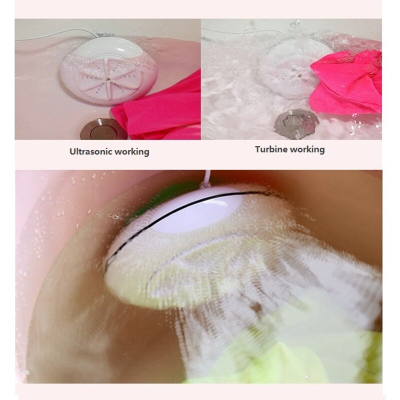 HIMOSKWA Portable Fruit Vegetable Washer DC5V USB Ultrasonic Turbine Washing Machine Laundry Cleaner With 10L Folding Bucket