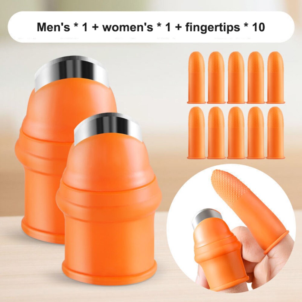 1 Set Silicone Finger Protector With Blade For Fruits Vegetable Thumb Knife Finger Guard Kitchen Gadgets Kitchen Accessories: 01 Women And Men