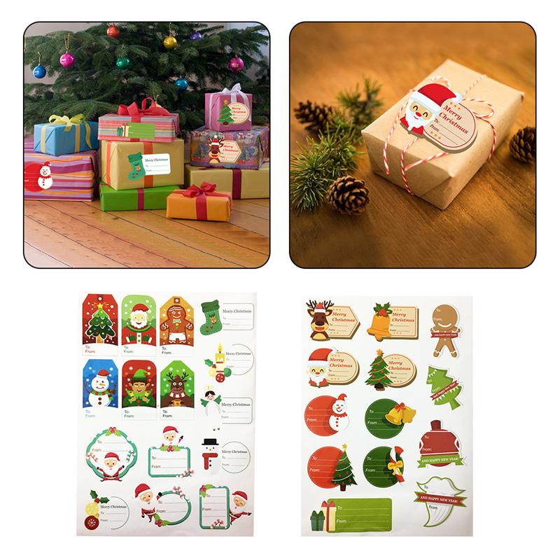 Vrolijke kerststickers, kerststickers, handgemaakte stickers, kerstfeestdecoratie