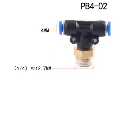 Raccord pneumatique à filetage mâle BSPT | 4mm 6mm 8mm 10mm 12mm tuyau, 1/8 "1/4" M5 3/8 "1/2" "BSPT coupleur pneumatique: PB4-02