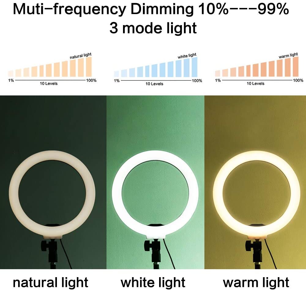 8" LED Ring Light with Stand Green Background Cloth Photographic Ring Lamp DIY Studio Creator Video Maker Green Screen Kit