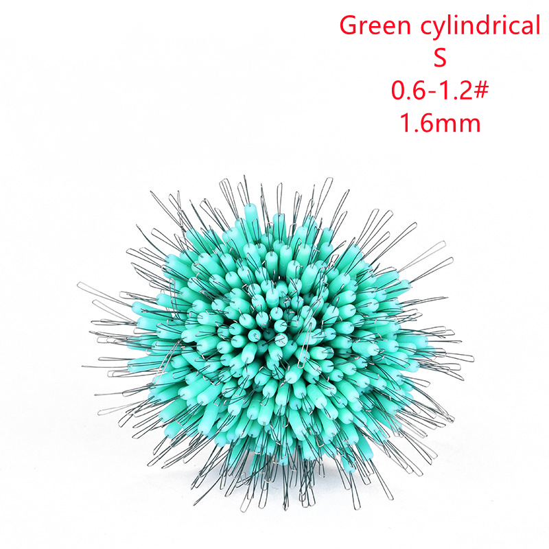 300 unids/lote de tapón de goma transparente flotador S M L tapón Bobber de pesca flotador cilíndrico Space Bean Fish Line Accesorios: Green cylindrical L
