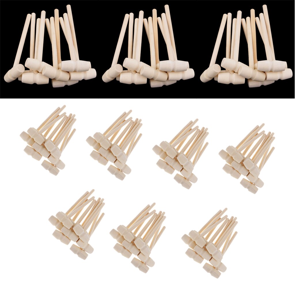 100/80/60/30 Pcs Mini Houten Hamer Mallet 140X43X19Mm Krab Kreeft Zeevruchten Crackers kids Toys Funny