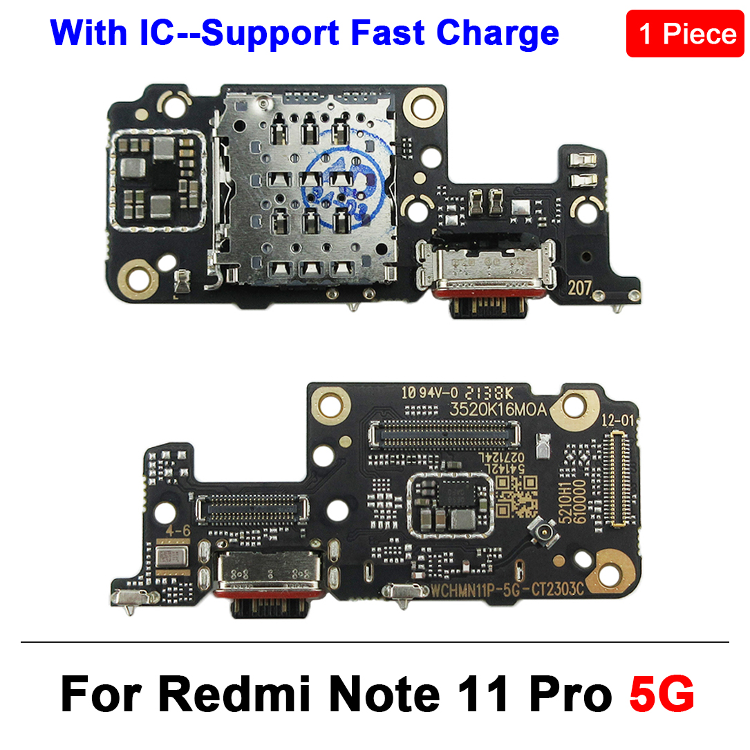 Usb Opladen Dock Poort Connector Flex Kabel Voor Xiaomi Redmi Note 10 Pro 10S 11 11S 12 7 8 8T 9 9S Pro 4G 5G Microfoon: Roze