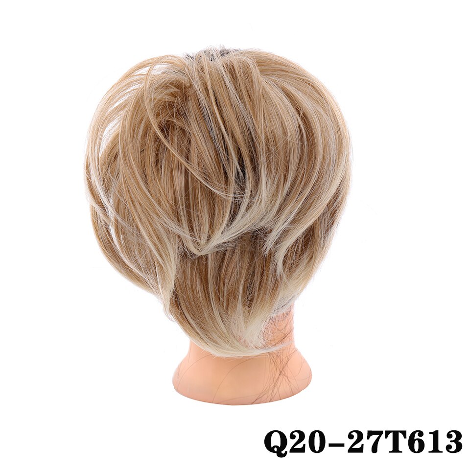 Lupu Grijs Bruin Bed Steil Haar Extensions Pad Elastische Haar Touw Rubber Band Chignon Donut Haar Broodje: NC/4HL