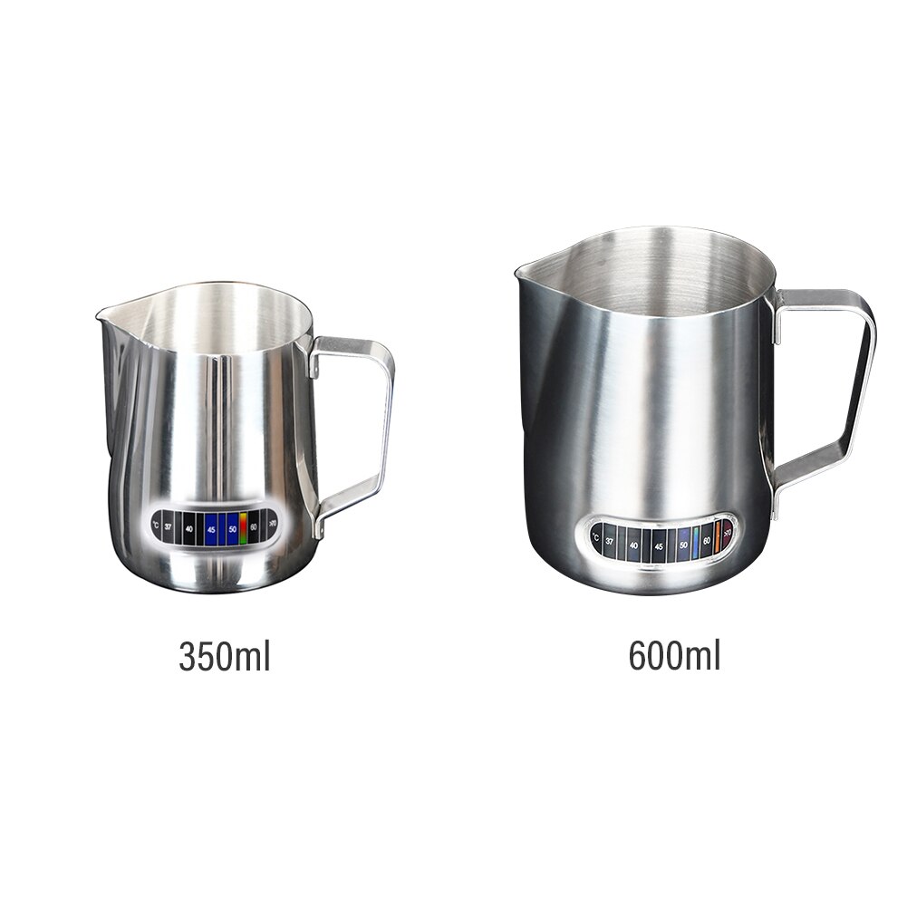 Carafe à café Portable en acier inoxydable, avec thermomètre, nettoyage facile, pour faire mousser le lait, pichet à vapeur, pour la cuisine