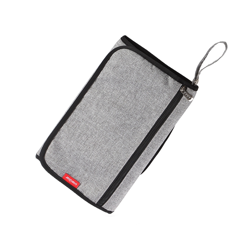 3 Lagen Luier Veranderende Tafel Waterdichte Baby Luierbak Herbruikbare Baby Crib Sheet Draagbare Vouwen Liners Pad Zak: Smoky gray