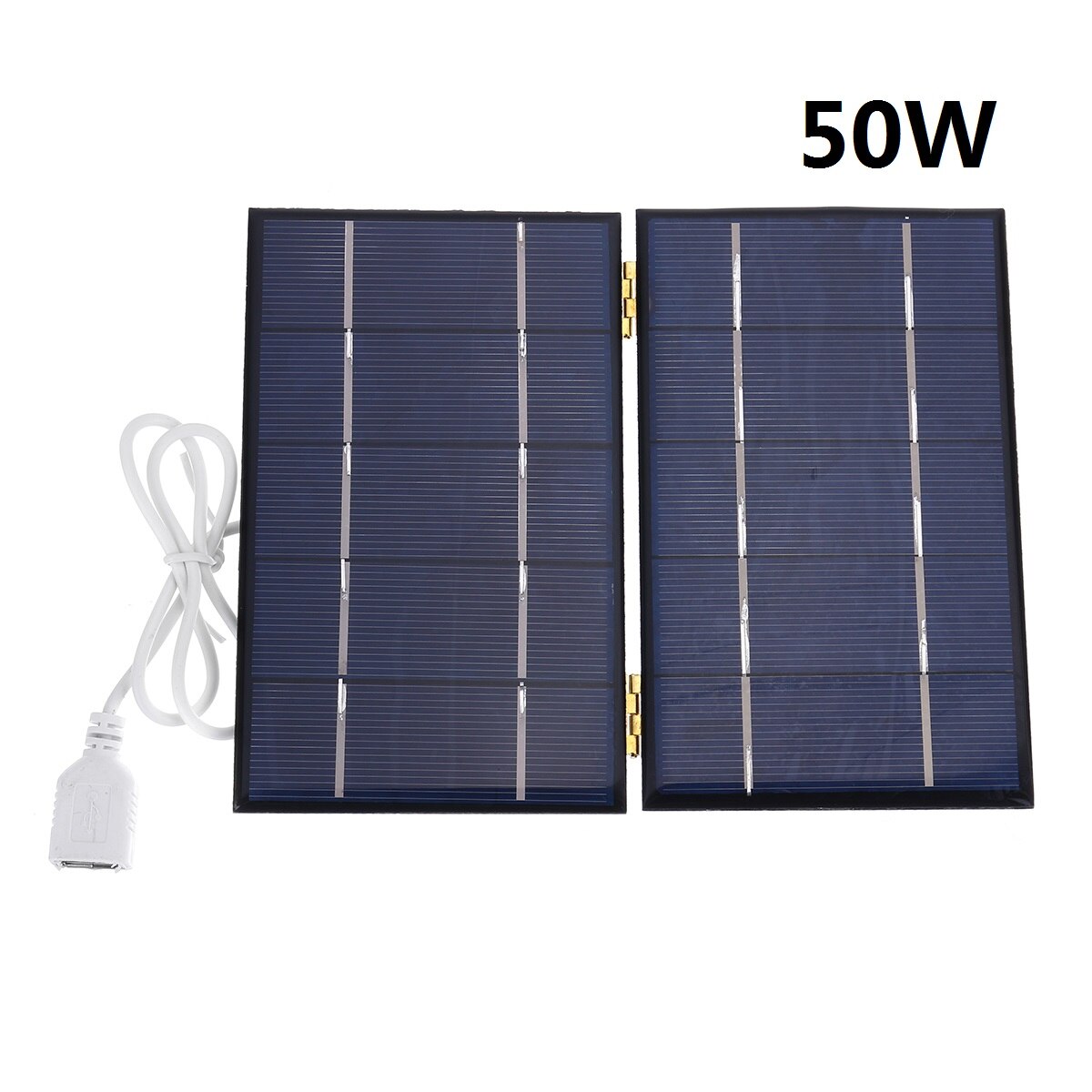 Vikbar solpanel 50w 5v solenergi solceller bank pack usb usb kabel vattentät för telefon ryggsäck camping vandring utomhus: 50w