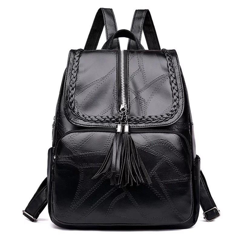 Damesrugzak jeugd leren rugzakken voor tienermeisjes dames school schoudertas rugzak mochila: Default Title