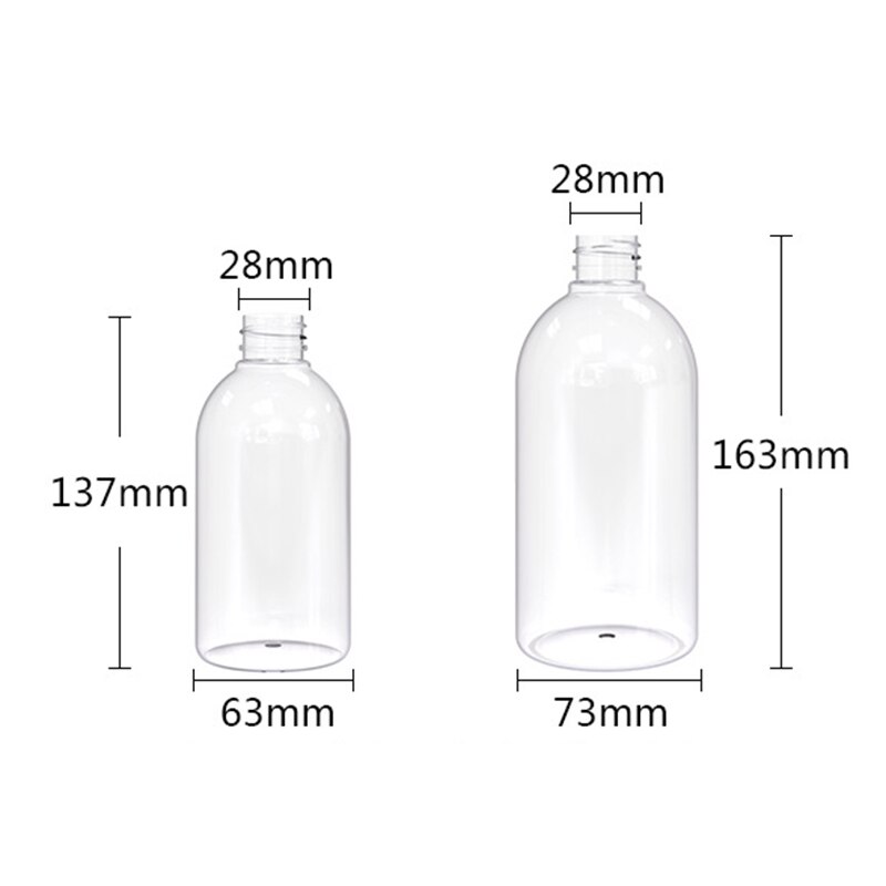 300/500/1000ML Klar Presse Pumpen Leere Flasche Nachfüllbare Shampoo Dusche Gel Spender Hautpflege Werkzeug Nachfüllbar flaschen TK-ing