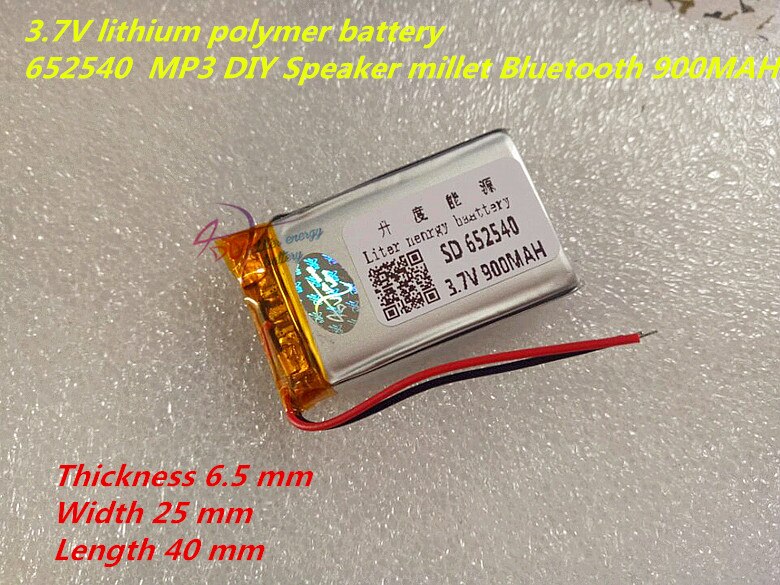 Liter energy battery 1PCS 652540 3.7V 900mah Lithium polymer Battery With Protection Board For MP3 MP4 MP5