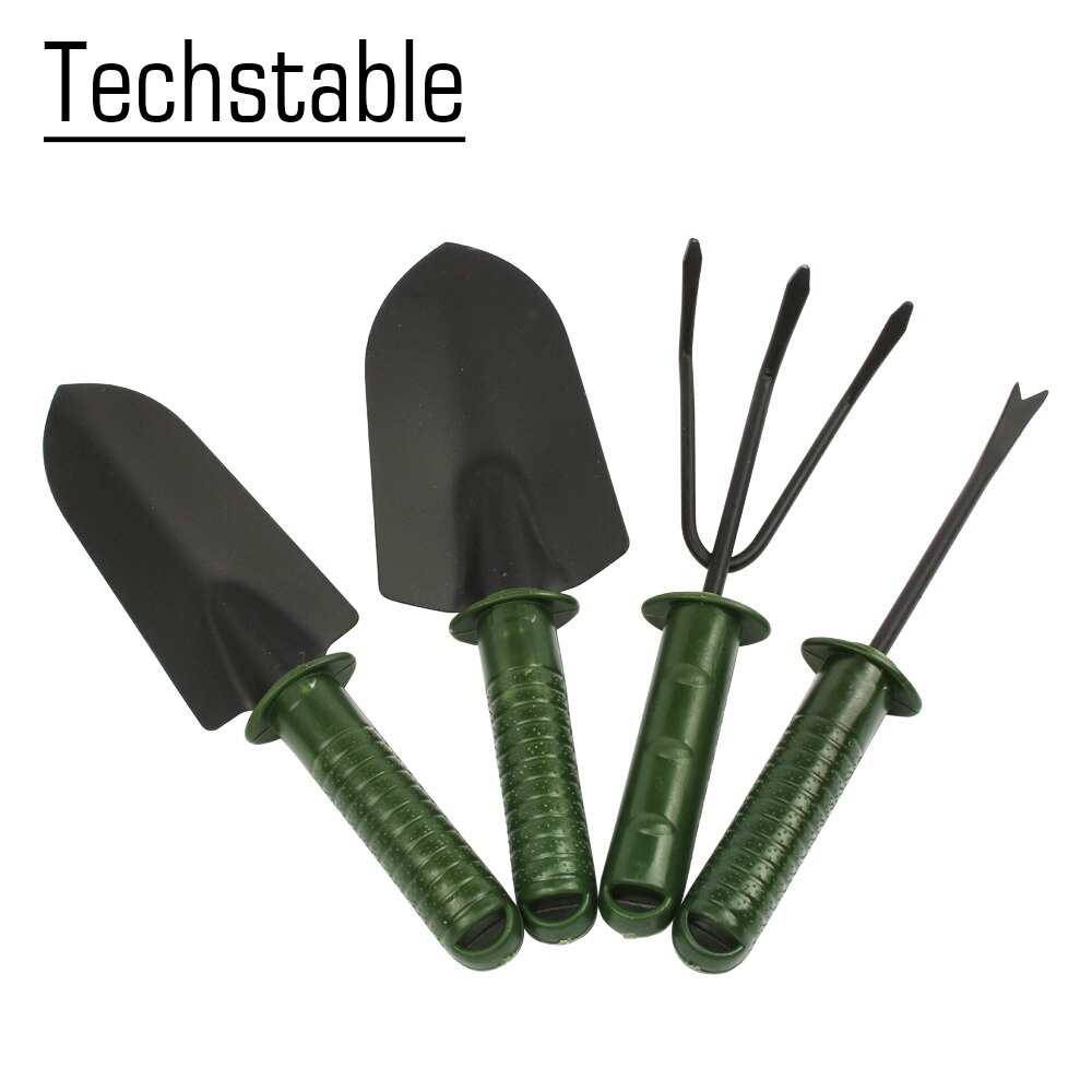 4pcs gardening tool set combination, flower planting, shovel, hoe, rake, plastic handle .