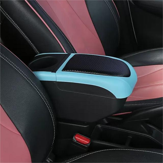 Boîte d'accoudoir pour Ford Focus 2 Mk2, bras, coude, console d'assistance centrale, étui de rangement avec porte-gobelet, port USB: Rouge