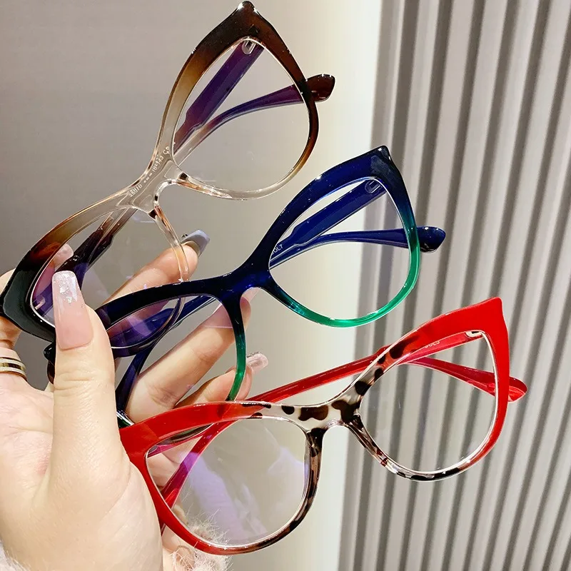 Cat Eye Glasses Frame Women Gradient Color Eyeglasses Anti Blue Light Glasses Computer Goggles Lentes Ópticos
