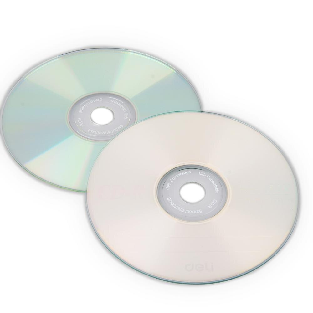 Deli 4PCS/LOT 3725 CD-R Blank Discs Recordable Compact Disc 700MB/80min/52x CD-R BLANK Discs Single Piece Office Supplies