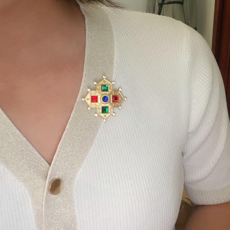 Vintage antieke stijl Gem broche mannen vrouwen feestjurk accessoires broches