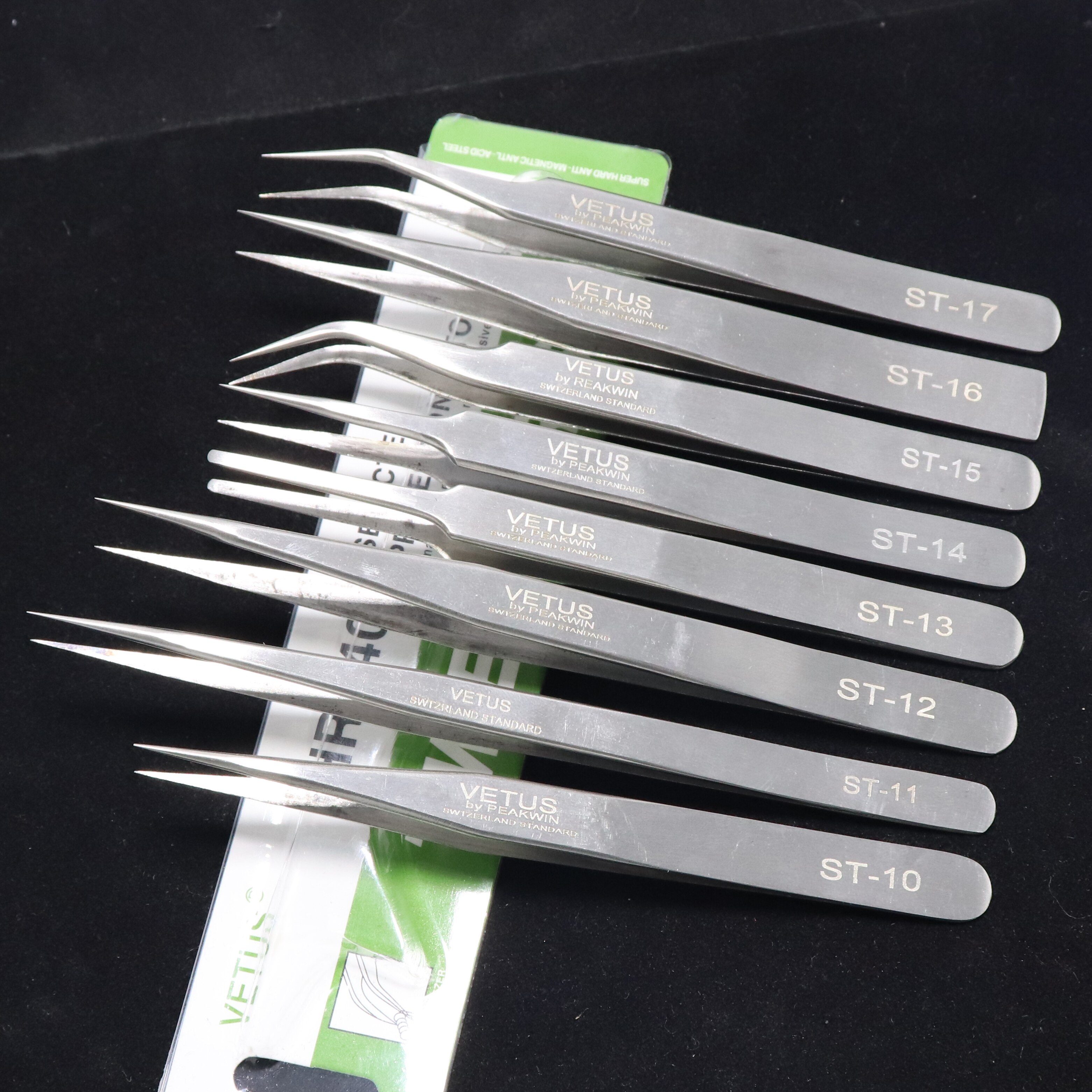 Volume Lash Tweezers Stainless Steel Anti-static Curved Straight Tip Eyelash Tweezers for Eyelash Extension Makeup Tool