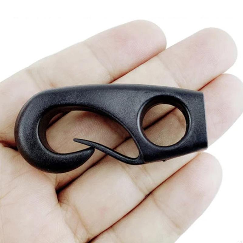 P88e 10 återanvändbara svarta plast bungee-krokar båtar chocklina krok snörspännare krok fast verktyg lätt att installera