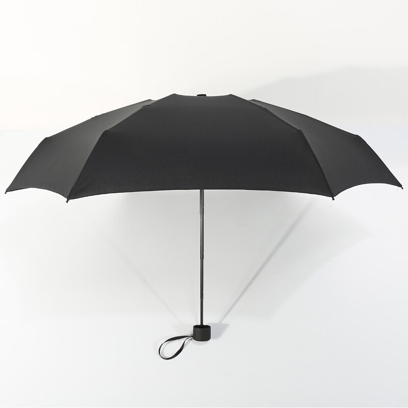 180g små sammenklappelige paraplyer kvinder mænd mini lomme parasol piger anti-uv vandtætte transportable rejse paraplyer: Sort