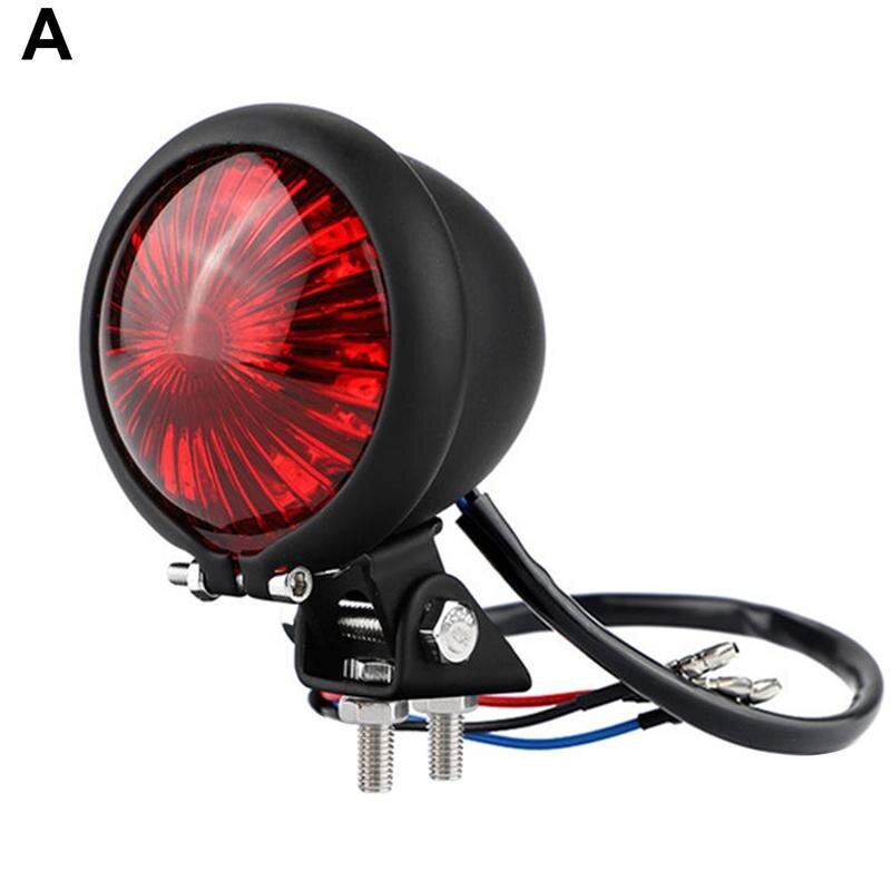 12v led motorcykel baglygte retro bremse baglygte baglygte til chopper bobber cafe racer stil signal lampe baglygter: Rød
