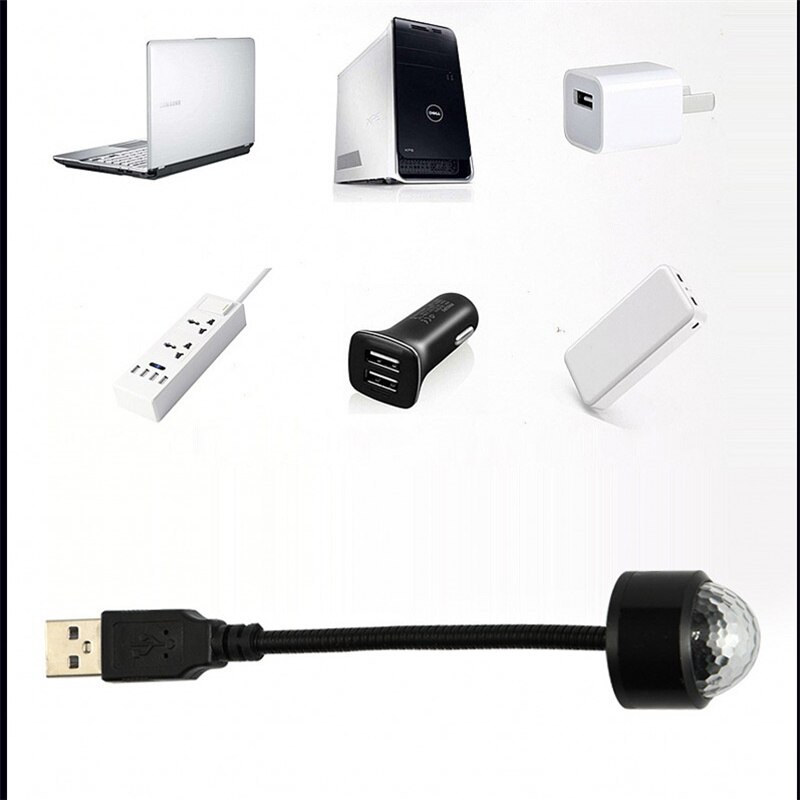 Mini Usb Party Kleurrijke Light Sound Activated Roterende Disco Ball Dj Party Verlichting Rgb Led Podium Verlichting Effect Lamp