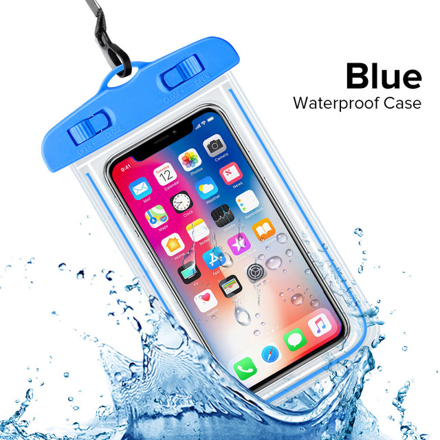 Universelle Wasserdichte Telefon fallen Für iPhone 11 8 7 6 6S Coque Abdeckung Tasche Tasche Für Xiao mi mi 9 SE 8 Profi Schwimmen Wasserdichte fallen: Blau