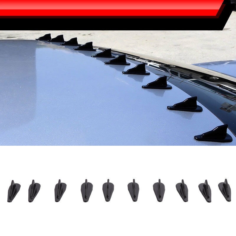 10 Pcs Spoiler Wing Universele Evo-Stijl Pp Dak Shark Vinnen Spoiler Wing Kit Zwart Pp Materiaal Vortex Generator