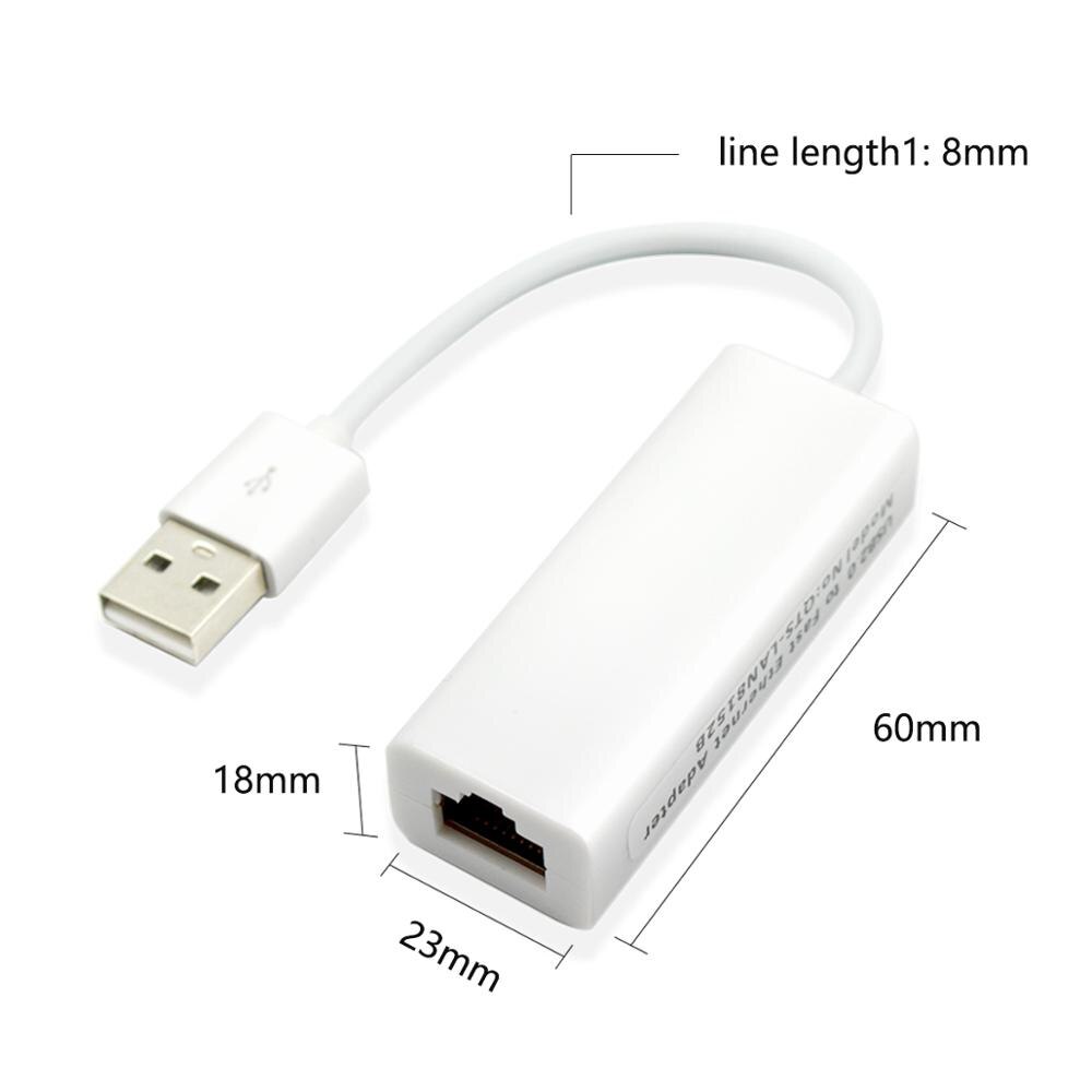 USB to RJ45 USB 2.0 to Ethernet Network LAN Adapter Card 10/100 Adapter for PC Laptop LAN adapter