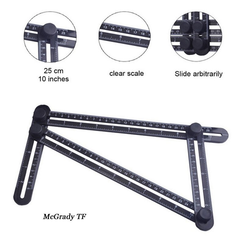 Plastic Multifunctional Activities Angle Model Angle Ruler Plastic Measuring Tool To Mark Bricks Lumber Laminates Measuring Tool: Black