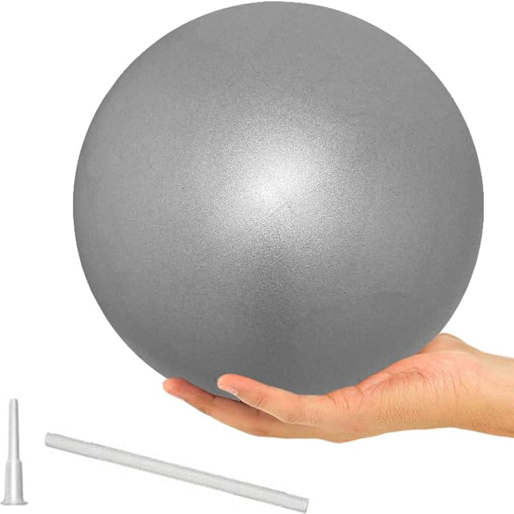 9 tums yogaboll mini-övningsboll pilatesboll sportträning gym anti-spräng- och halksäkra bollar sjukgymnastik: Grå