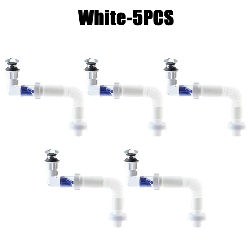 Kitchen Sink Drain Hose Basin Odor Isolation Drain Sink Wash Basin Universal Horizontal and Vertical Drain Pipes Accessories: light green