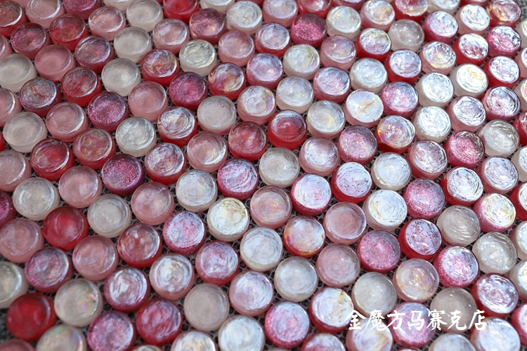 Penny Round Sugar Pink Rose Red Glass Mosaic Wall Tile JMFGT2007 Kitchen Backsplash Bathroom Glass Tiles