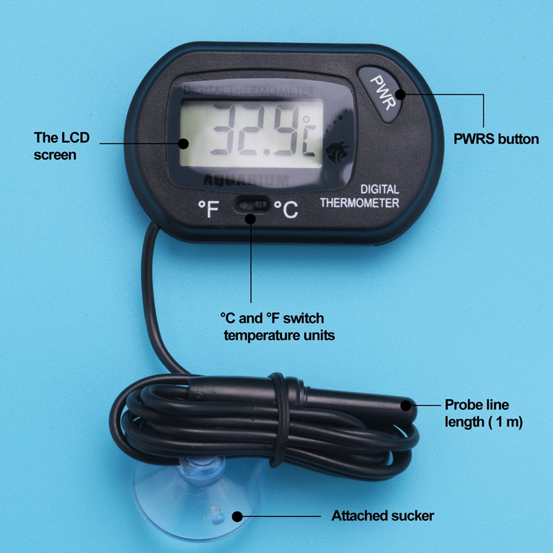 ! Digitale Aquarium Fish Tank Thermometer Terrarium Water Temperatuurmeter Met Waterdichte Sonde