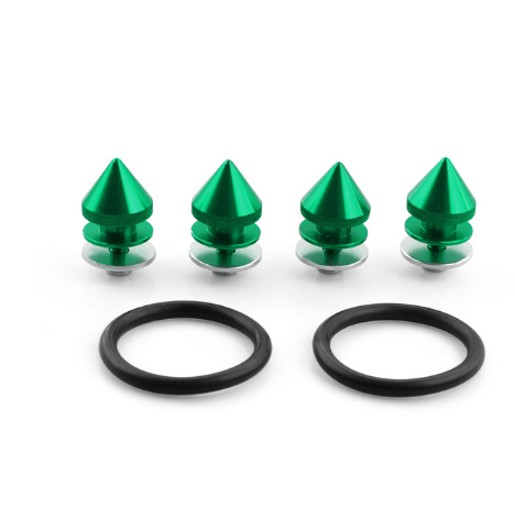 Juego de JDM-1 Universal para coche, tapas de escotilla de parachoques delantero, tornillos de liberación rápida, Tuercas de aleación de aluminio para la mayoría de los coches y camiones: green