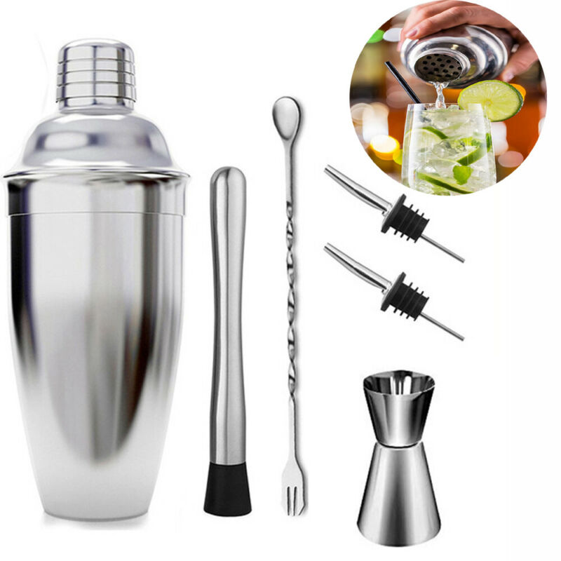6 st barset cocktail shaker set drink martini mixer maker bartender bar verktygssats: Default Title