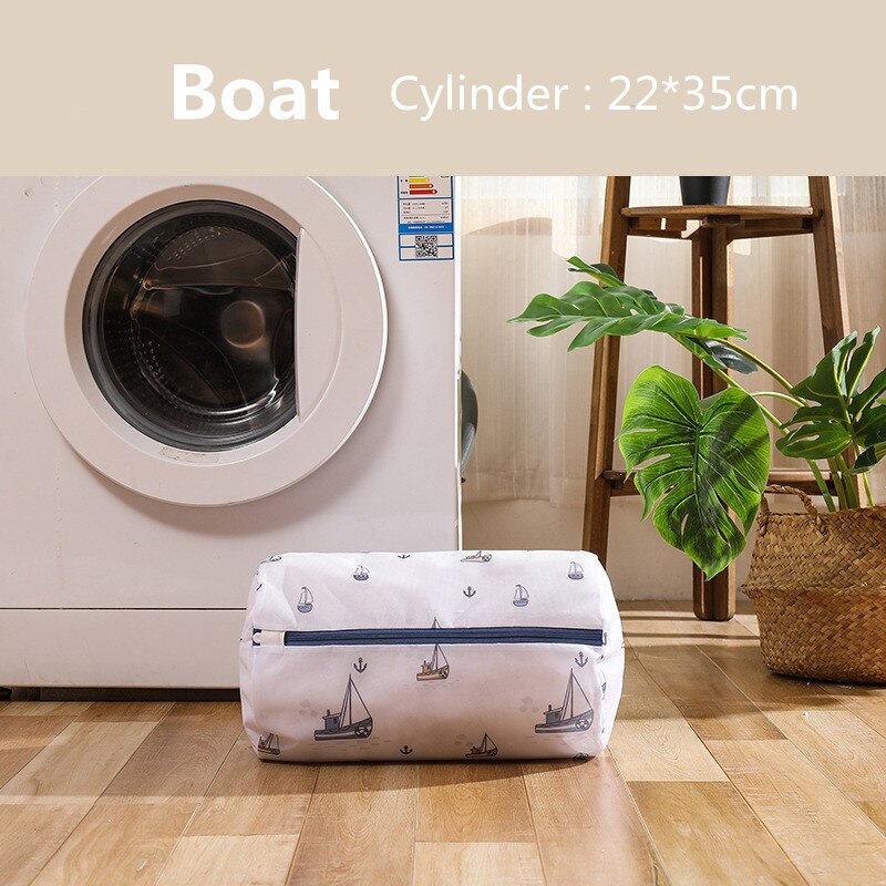 Dirty Laundry Bag for Washing Underwear Clothing Cute Printing Neatening Storage Bra Socks Organizador Folding Laundry Wash Bags: Boat 22-35cm