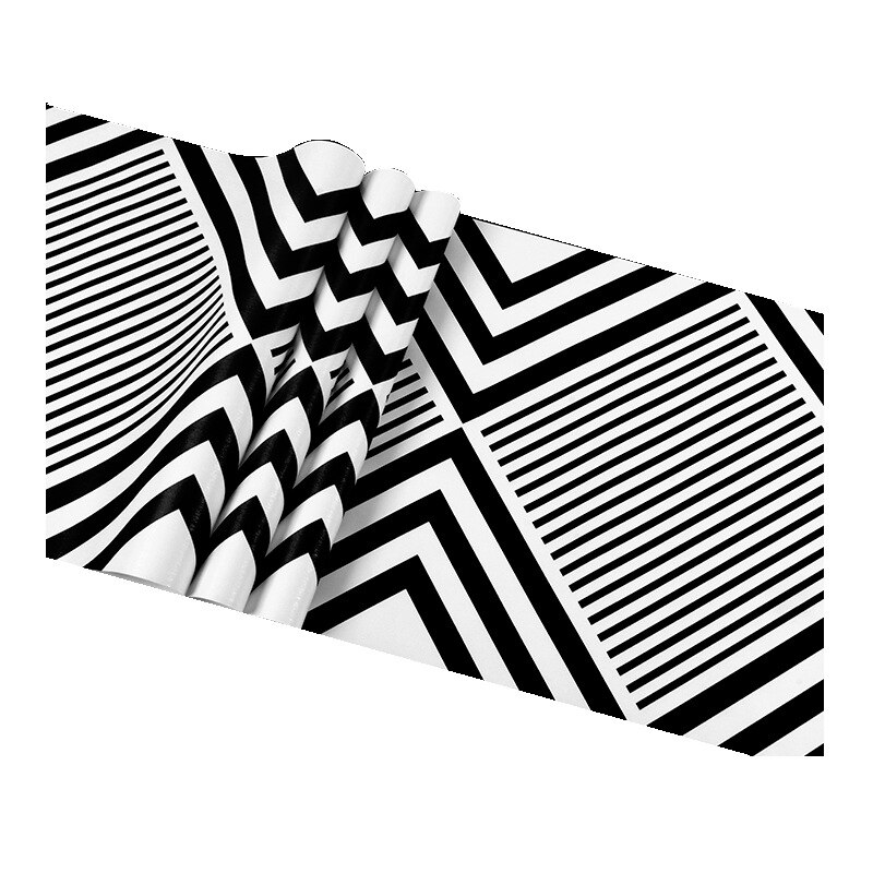 Sort og hvid firkantet tapet geometrisk mønster simpelt moderne soveværelse stue baggrund væg plaid stribet tapet