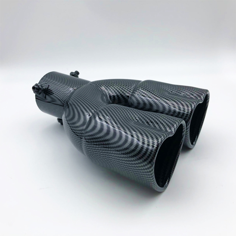 Universal Heart Shape Style Red Pink Exhaust Muffler Tips Stainless Steel Double Out Exhaust Tube Tips Car Accessories: GRAY