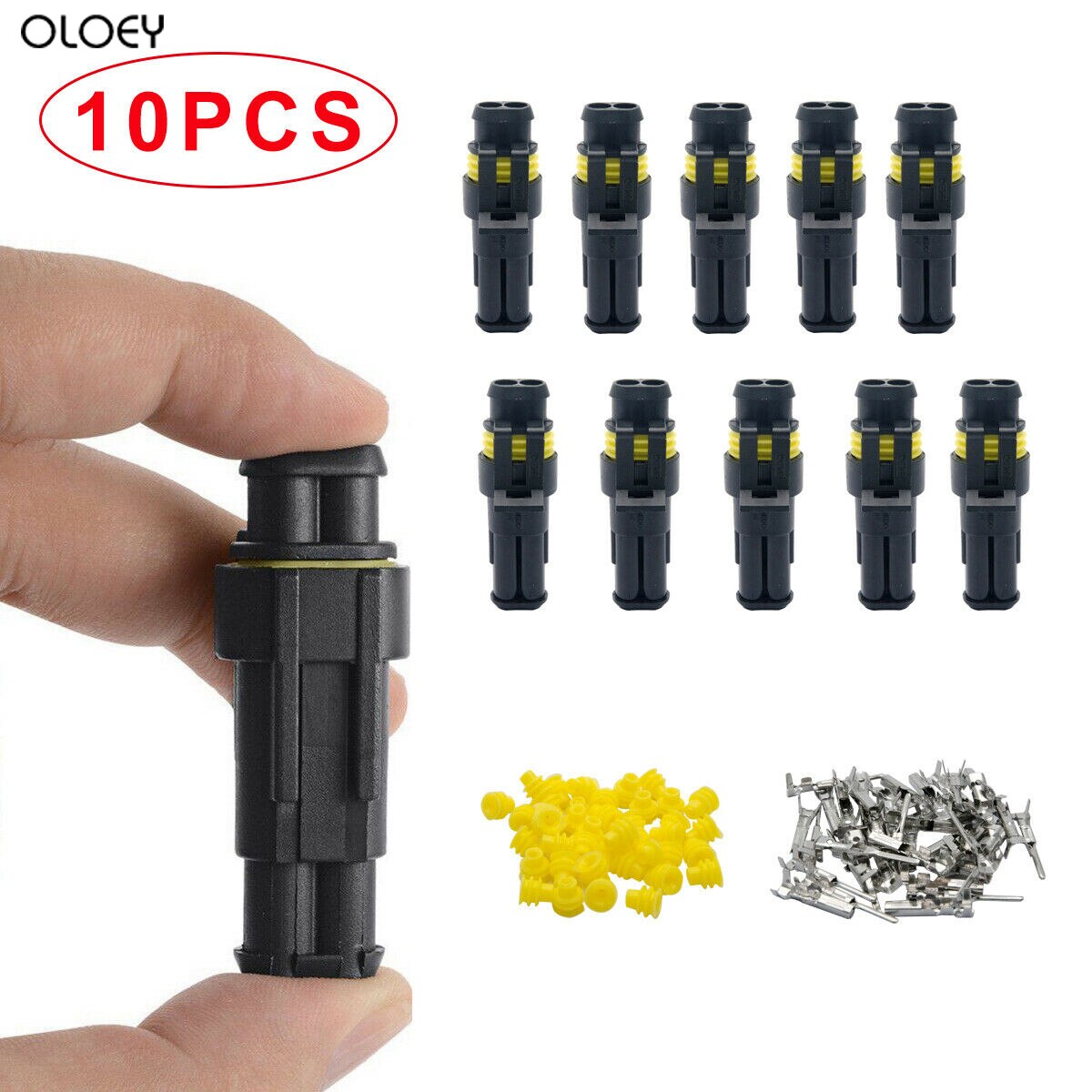 10 X 2/3/4Pin Plug Terminal Wire Connector Sealed Waterproof Electrical Car SUV Motorbikes Boats, Jet Ski