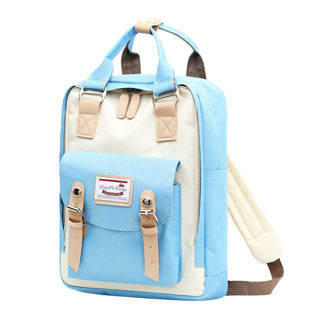 Korean Style Nylon Backpack For Women Simple Youth Travel Backpack Leisure School Bag Tote For Teen Girl Shoulder Bag 8: WH